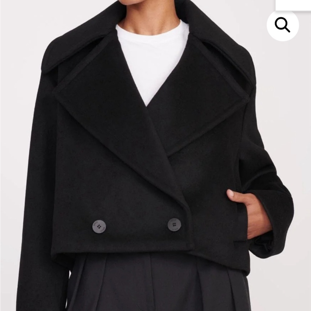 *** STAUD Black Mini Carver Coat NWT
